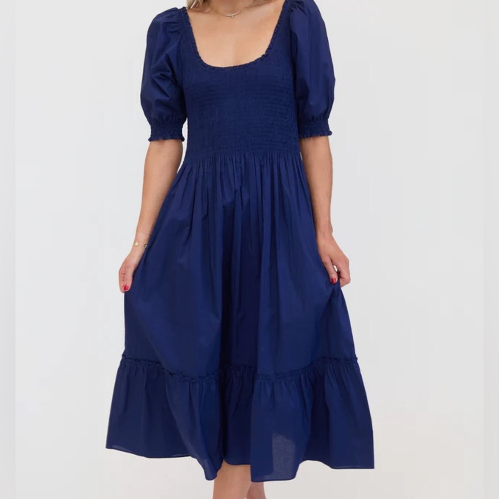 Hillhouse Classic Navy Cotton Louisa Nap Dress
